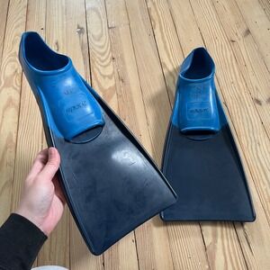 Sporti Floating Swim Fins Unisex Size W 5-7 M 3-5 Blue Black Training Snorkel